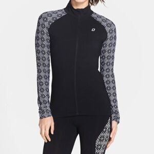 𝅺euc Lorna Jane Active Vista Print Zip Up Jacket in Black & White Size Medium